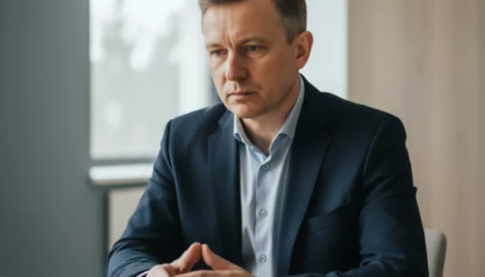 Иллюстрация к статье «Что значит диагноз «простатит, калькулезная форма»?» — Крупный план или средний план мужчины славянской внешности (возраст 45-55 лет), …