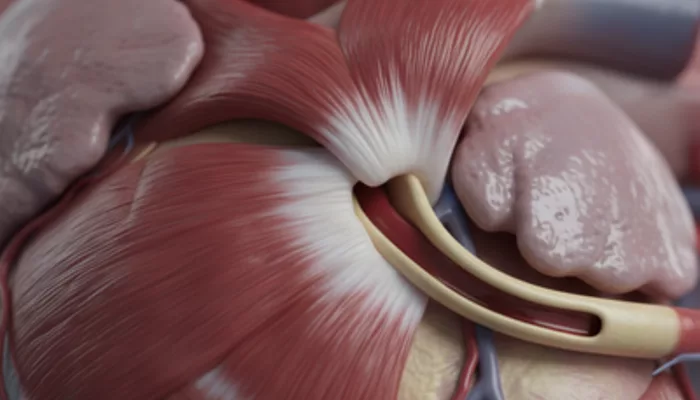 Иллюстрация к статье «Как миокардиальные мышечные мостики над коронарными артериями вызывают ишемию только при сильном пульсе?» — Крупный план миокардиальног…